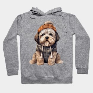 Winter Lhasa Apso Dog Hoodie